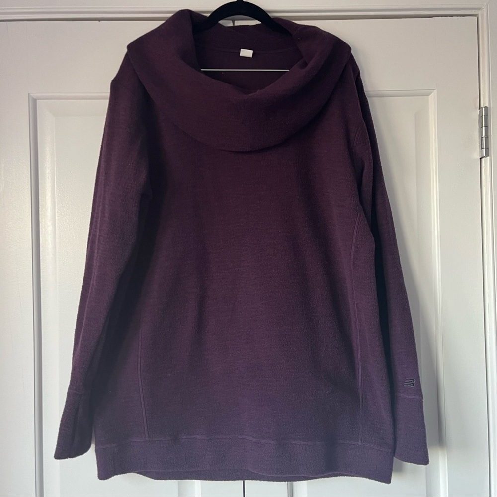 New Balance Purple Fleece Cowl Neck Top Pre Lived Size XL.